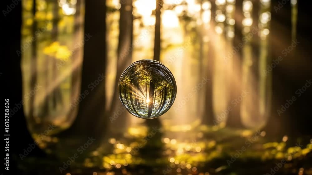 Sunlit Forest with Orb Sun Rays Shining Through Trees in Natural Setting Sunlit Forest with Orb Sun Rays Shining Through Trees in Natural Setting