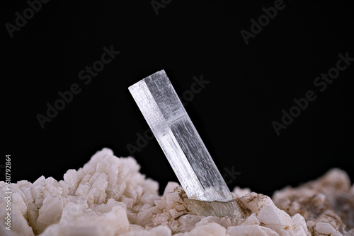 Goshenite beryl. Specimen from Gilgit-Baltistan, Pakistan. Micro photography extreme close-up. microscope mineral crystal photography for Scientific use.
