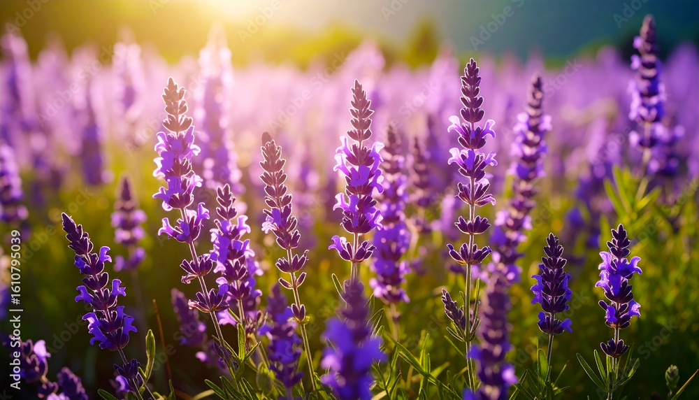 Naklejka premium salvias blooms, a beautiful background.