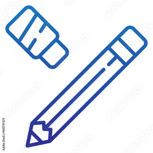 Pencil And Erase Gradient Icon