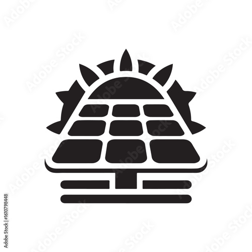 solar panel vector silhouette clip art logo design idea illustration. eco green energy power system collections.