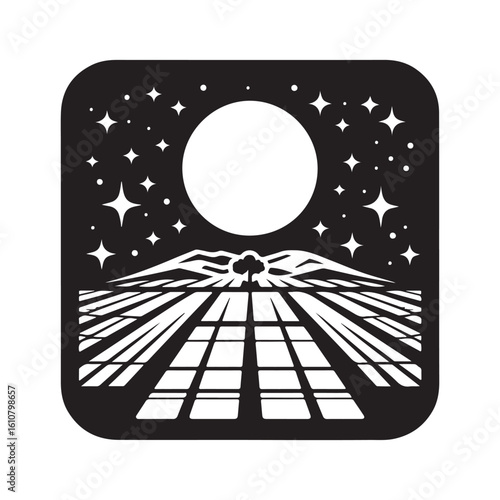 solar panel vector silhouette clip art logo design idea illustration. eco green energy power system collections.