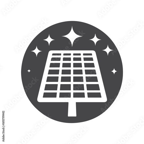 solar panel vector silhouette clip art logo design idea illustration. eco green energy power system collections.