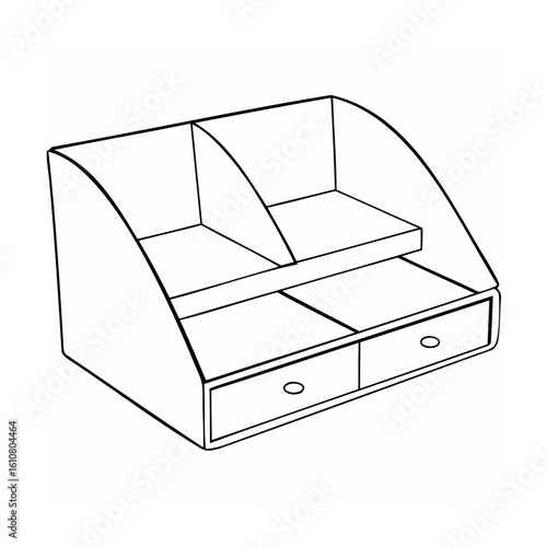 Desk organizer with drawers and compartments storage