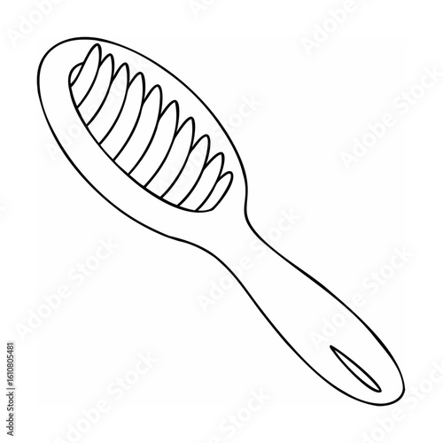 Oval hairbrush with curved bristles grooming haircare