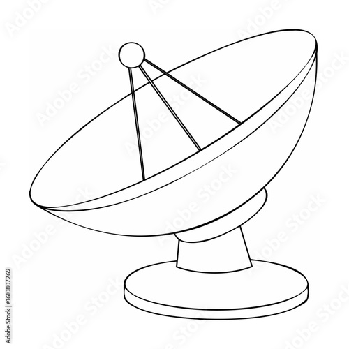 Satellite dish antenna receiving signal communication