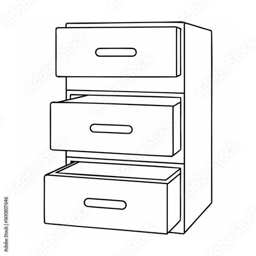 Three drawer storage unit cabinet drawers