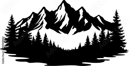 mountain man hiking, silhouette, vector bundle