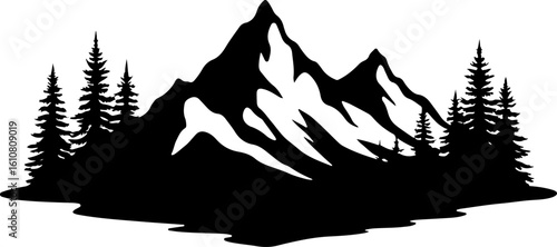 mountain man hiking, silhouette, vector bundle