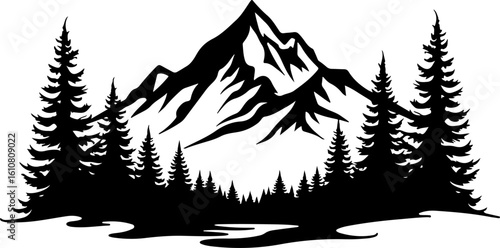 mountain man hiking, silhouette, vector bundle