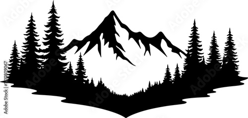 mountain, landscape, silhouette,  vector bundle