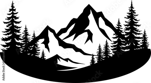 mountain man hiking, silhouette, vector bundle