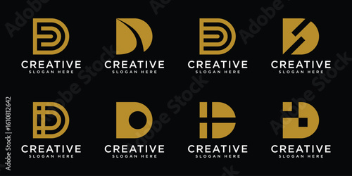 set of initials D logo vector design template