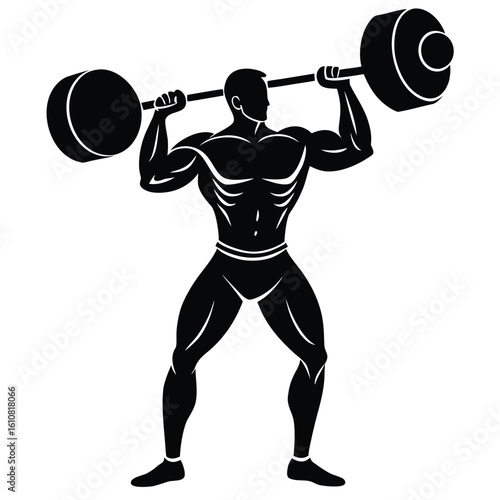 man lifting weights
