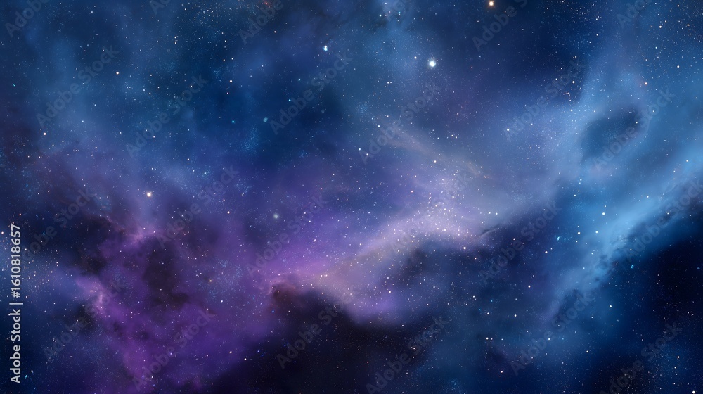 Naklejka premium Ethereal Cosmic Background with Nebula Glow – Generative AI