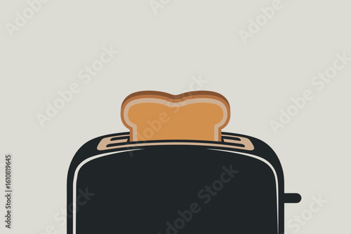 Close up of a black toaster with golden brown toast popping up