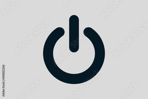 Universal power symbol icon on a light gray background