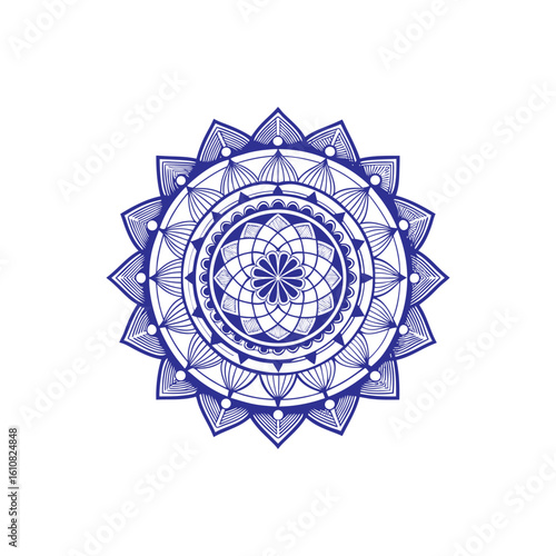 Minimalist mandala with central circular motif