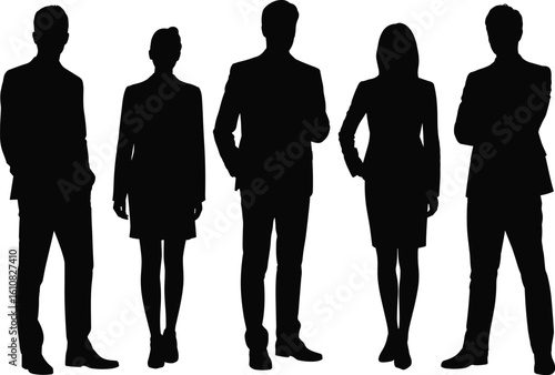 business, team, people, office, silhouette, professionals, corporate, staff, group, formal, attire, leadership, workers, standing, company