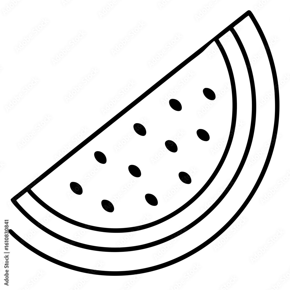Sliced Watermelon Flat Art on White Sliced Watermelon Flat Art on White
