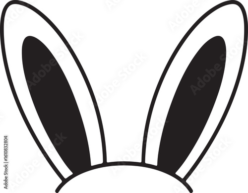 Minimalist Bunny Ears Illustration A Simple Easter Celebration Design Element for Cards Invitations and Decorations With Clean Lines