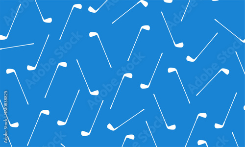 abstract golf club seamless pattern on blue background. Design of typography, banners and posters, advertising products. Vector illustration
