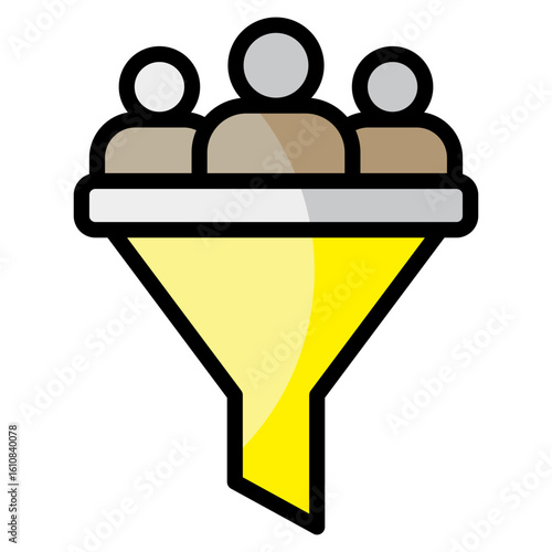 Recruitment Funnel  Icon Element For Design