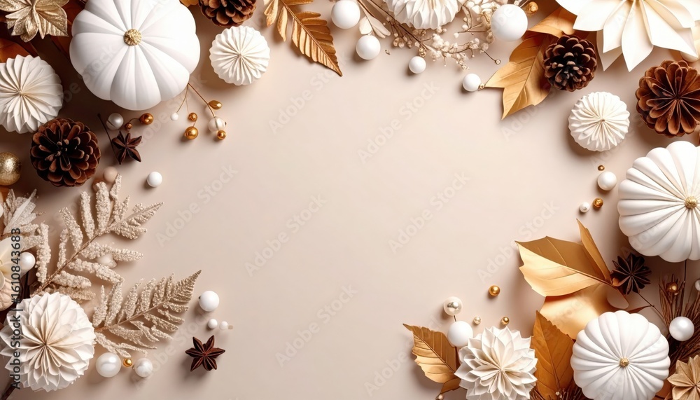 Fototapeta premium Elegant autumn floral arrangement stylish display decorative content warm environment aesthetic viewpoint seasonal celebration