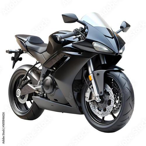 Sleek Black Motorcycle A Powerful Machine Precision Engineering