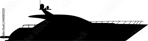 Speedboat Adventure Silhouette Vector