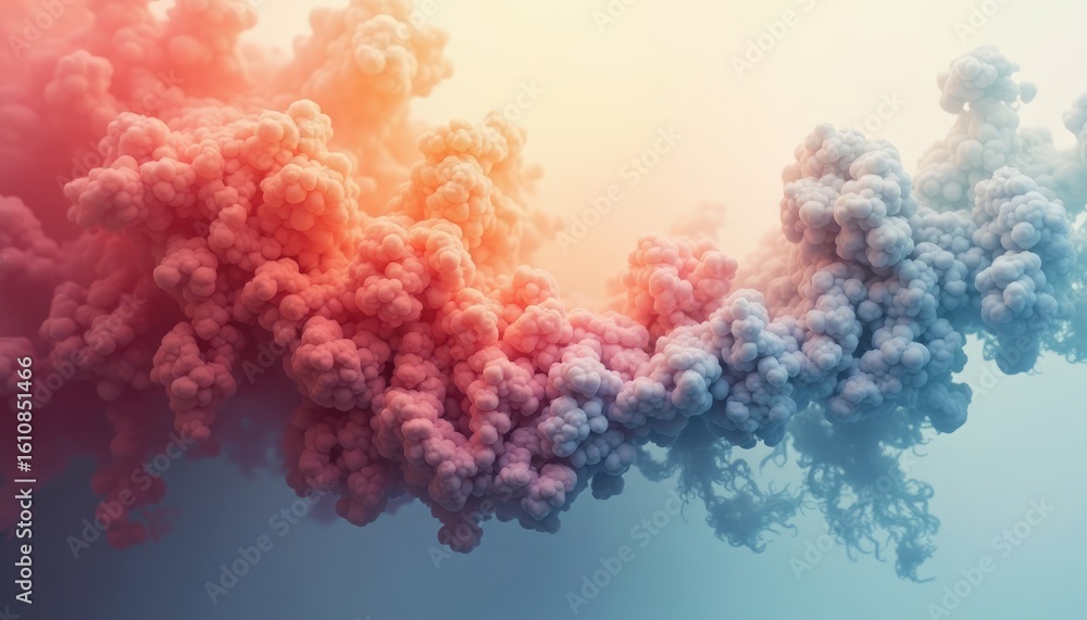 Naklejka premium Ethereal Gradient Cloud Formation with Soft Pastel Hues and Organic Texture