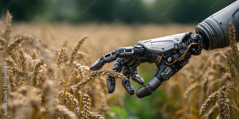 Naklejka premium Ai farming revolution precision agriculture in modern food production agricultural field close-up innovation