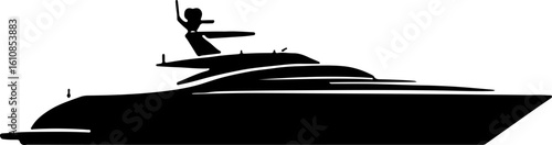 Speedboat Adventure Silhouette Vector