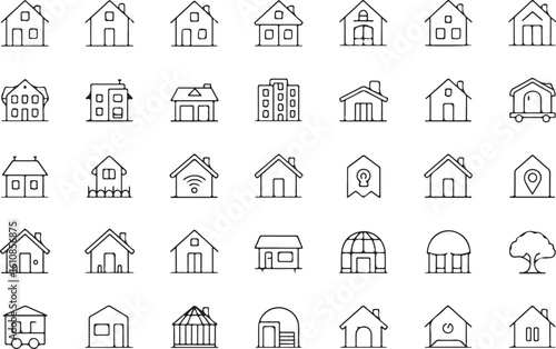 Diverse dwelling outlines house home