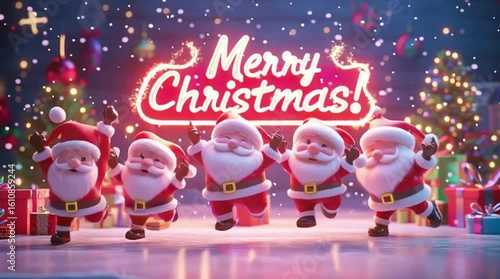 Merry Christmas illustration, AI generated video
