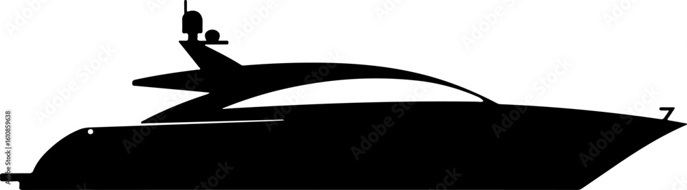 Luxury Yacht Silhouette Vector – Modern Speed Boat Vertor Design Luxury Yacht Silhouette Vector – Modern Speed Boat Vertor Design