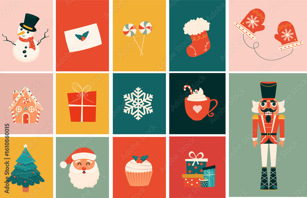 Fototapeta premium christmas set