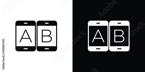 A B testing icon vector illustration glyph style designs for web.