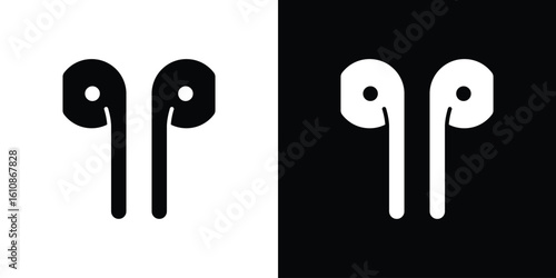 Air pods icon vector illustration glyph style designs for web.