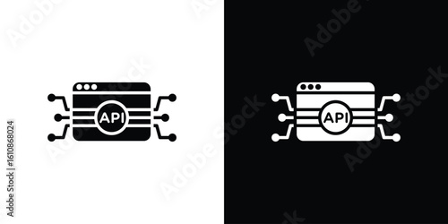 API icon vector illustration glyph style designs for web.