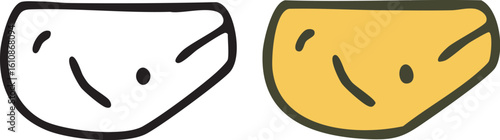 Handdrawn dumpling or pierogi food icon set illustration.