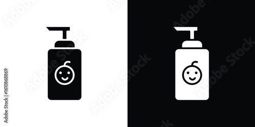 Baby shampoo icon vector illustration glyph style designs for web.