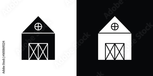 Barn icon vector illustration glyph style designs for web.