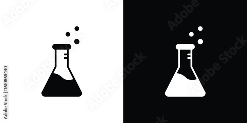 Beaker icon vector illustration glyph style designs for web.