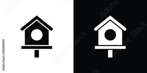 Bird house icon vector illustration glyph style designs for web.