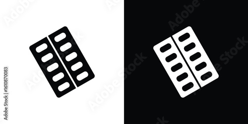 Blister drug pack icon vector illustration glyph style designs for web.