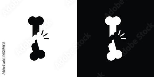 Broken bone icon vector illustration glyph style designs for web.