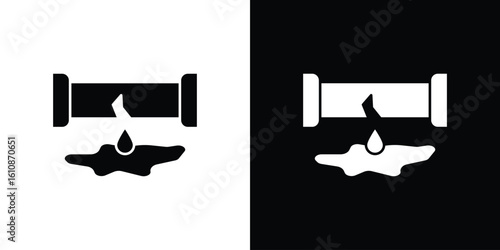 Broken pipe icon vector illustration glyph style designs for web.