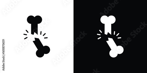 Broken bone icon vector illustration glyph style designs for web.
