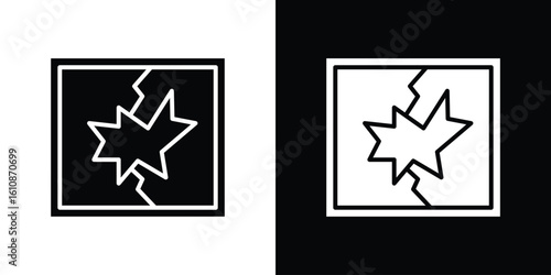 Broken window icon vector illustration glyph style designs for web.